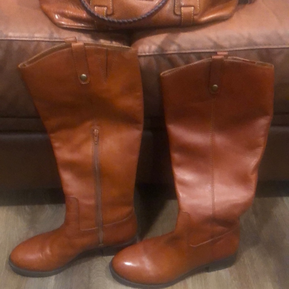 I.N.C Fawne Tall cognac riding boots wide calf, excellent condition. Worn once!